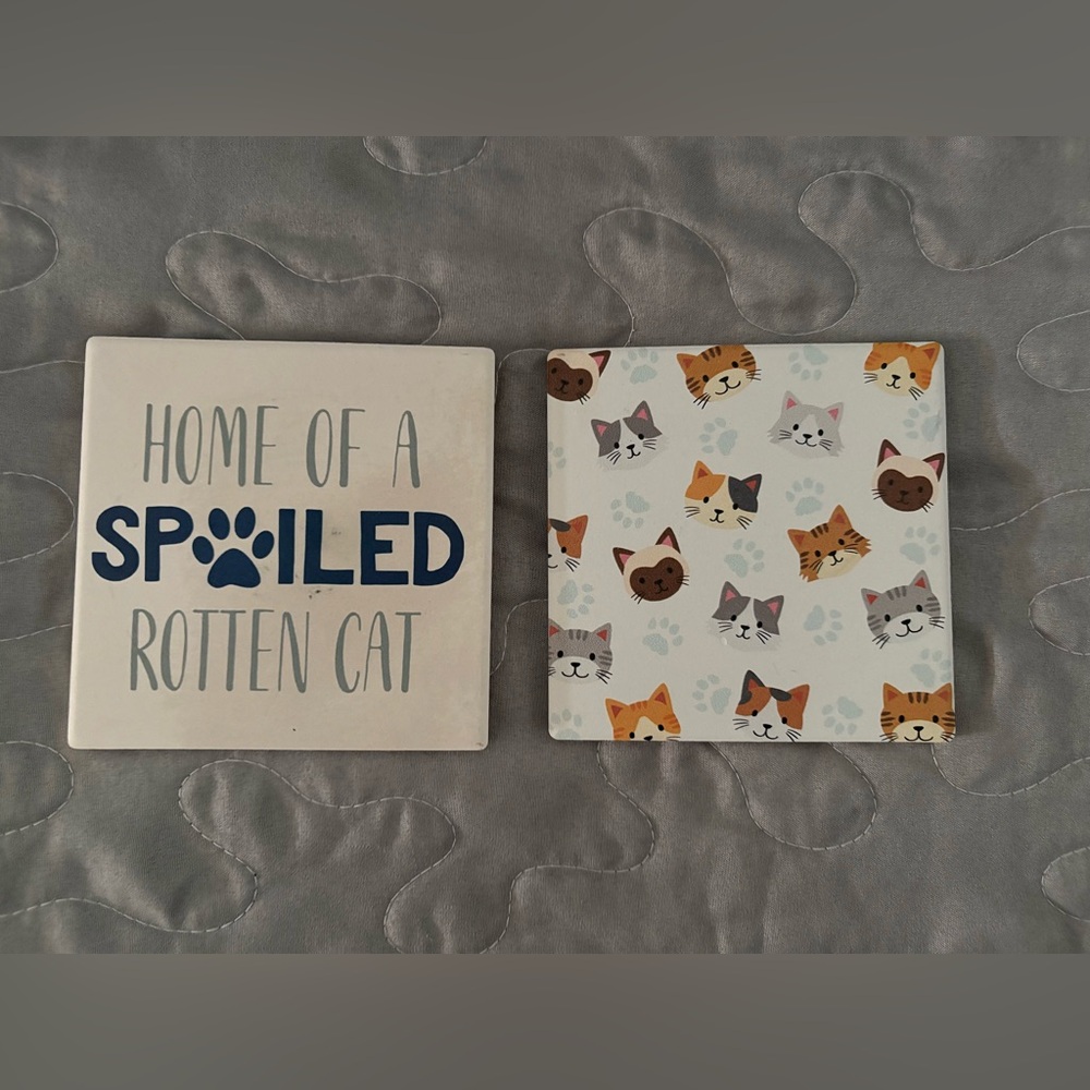 Cat-Themed Coasters Set